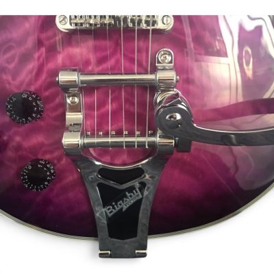 Custom Crown Purple Quilted Maple Top Bigsby Vibrato Tailpiece Electric Guitar - Image 2