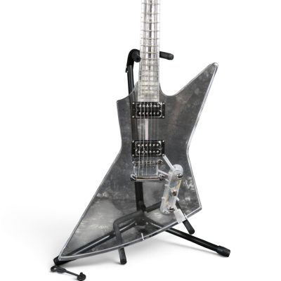 Custom Crown Korina Plexiglass Acrylic Explorer Blue Led Electric Guitar - Image 4