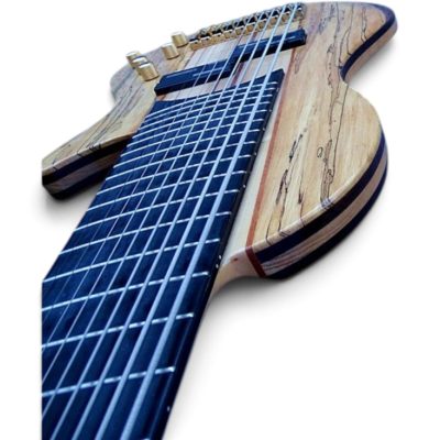 Custom Pyrite Burl 10 String Extended Range Electric Bass Neck Through Body Design - Image 2