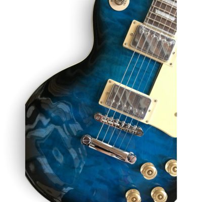 Custom Crown Blue Burst Quilted Maple Top Electric Guitar - Image 2
