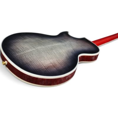 Custom Crown Black Gray Burst Quilted Maple Top Flamed Maple Back Electric Guitar - Image 3