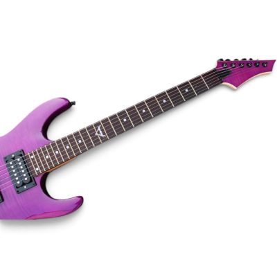 Custom Race Purple Flamed Maple Top Guitar String Through Body Hardtail Bridge - Image 2