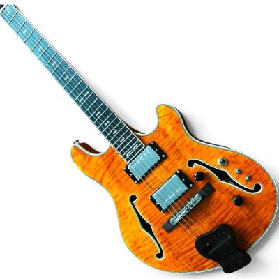 Custom Vesper Languedoc Region PL G2 Amber Burl Flamed Maple Top Electric Guitar - Image 5