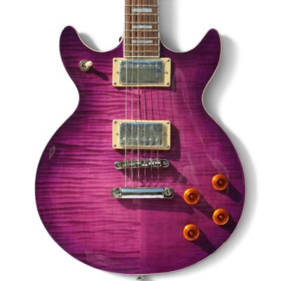 Custom Crown Purple Magenta Flamed Maple Top Double Cutaway Electric Guitar