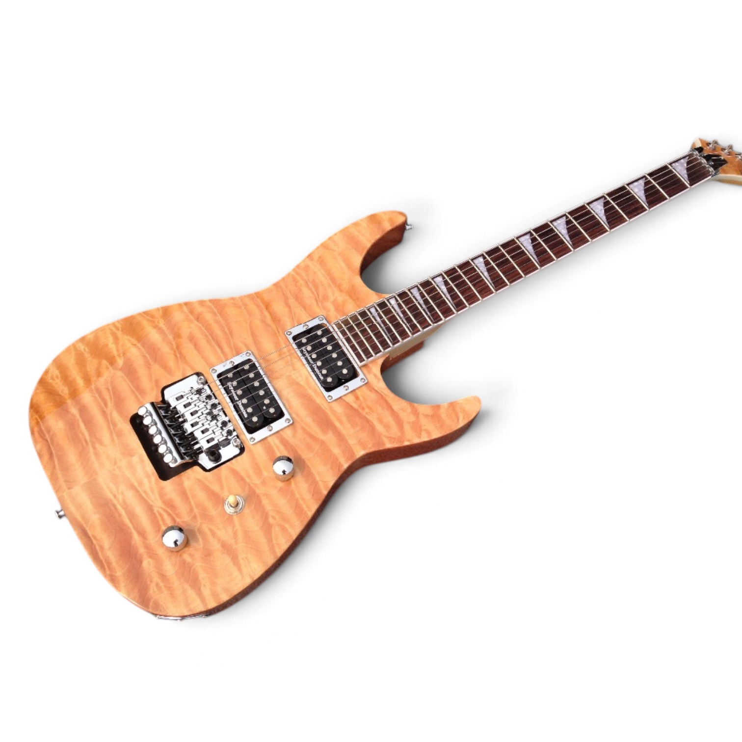 Custom Race Dinky Amber Quilted Maple Top Guitar Floyd Rose Tremolo - Image 2