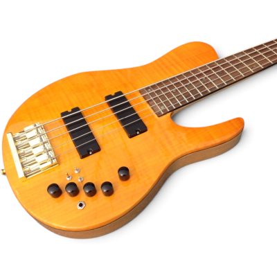 Custom Solis Imperial Amber Matthew Garrison 5 String Bass Single Cut Body - Image 4