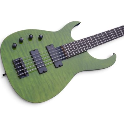 Custom Vanta Green Quilted Maple Top Quantum Graphite Phil Mod 5 String Bass - Image 2