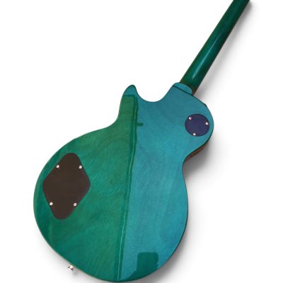 Custom Crown Teal Green Flamed Maple Top Embossed Snakepit Slash Electric Guitar - Image 5