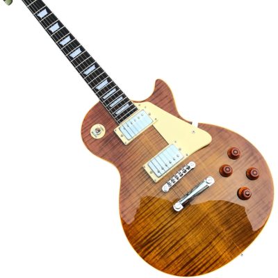 Custom Crown Tobacco Burst Flamed Maple Top Electric Guitar - Image 6