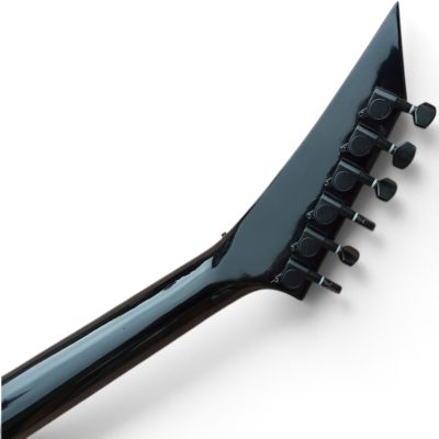 Custom Obsidian Flying V Alexi Laiho Gloss Black Blue Bevel Floyd Rose Tremolo Guitar - Image 4