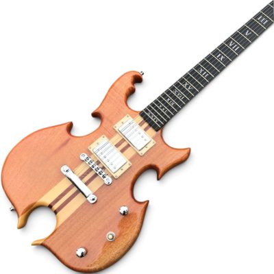 Custom Crown Natural Finish Electric Guitar Numeral Block Inlays - Image 4