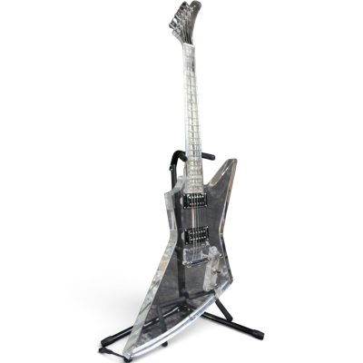 Custom Crown Korina Plexiglass Acrylic Explorer Blue Led Electric Guitar - Image 8