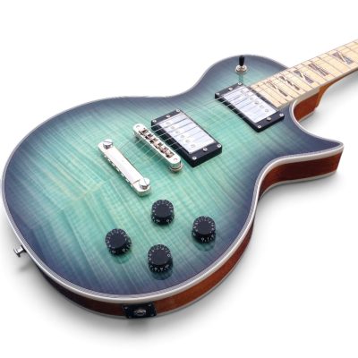 Custom Crown Teal Green Burst Flamed Maple Top Electric Guitar