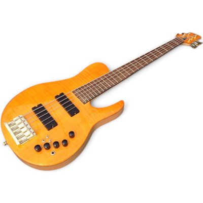 Custom Solis Imperial Amber Matthew Garrison 5 String Bass Single Cut Body - Image 6