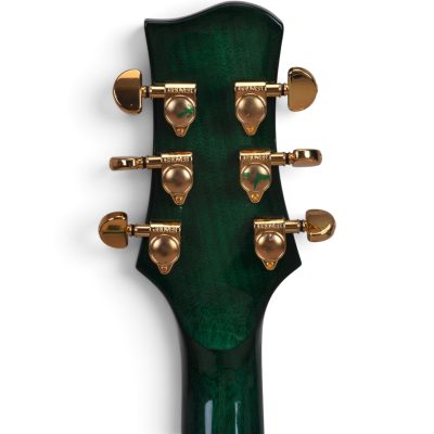 Custom Crown ES335 Green Quilted Maple Top Bigsby Tremolo Electric Guitar - Image 6