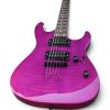 Custom Race Purple Flamed Maple Top Guitar String Through Body Hardtail Bridge