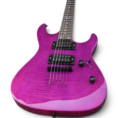 Custom Race Purple Flamed Maple Top Guitar String Through Body Hardtail Bridge