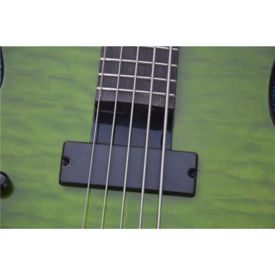 Custom Vanta Green Quilted Maple Top Quantum Graphite Phil Mod 5 String Bass - Image 6