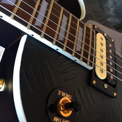Custom Crown Standard Hetfield Textured Matte Black Diamond Plate Electric Guitar - Image 8