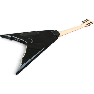 Custom Titan Gloss Black Bevel Red Mike Derks Jaw V Electric Guitar - Image 8