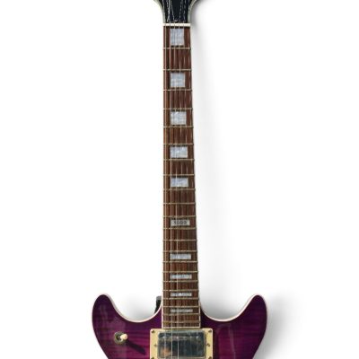Custom Crown Purple Magenta Flamed Maple Top Double Cutaway Electric Guitar - Image 7