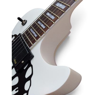 Custom Crown White Matt Heafy Skull Bone Jaw Electric Guitar - Image 18