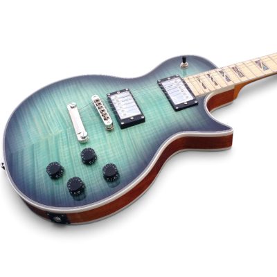 Custom Crown Teal Green Burst Flamed Maple Top Electric Guitar - Image 7