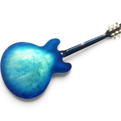 Custom Crown Chris ES335 Blueberry Burst Quilted Maple Top Bigsby Tremolo Electric Guitar - Image 5