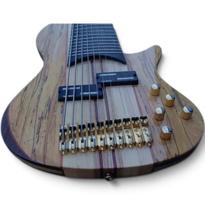 Custom Pyrite Burl 10 String Extended Range Electric Bass Neck Through Body Design - Image 18