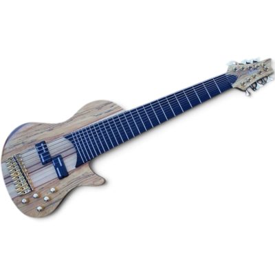 Custom Pyrite Burl 10 String Extended Range Electric Bass Neck Through Body Design - Image 19
