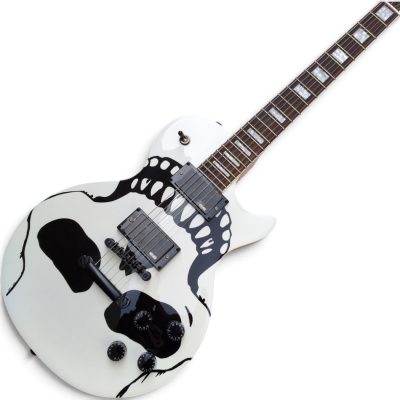Custom Crown White Matt Heafy Skull Bone Jaw Electric Guitar - Image 20
