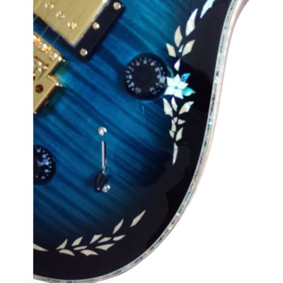 Custom Monarch SE Orianthi Lotus Blue Burst Flame Maple Top Guitar - Image 6