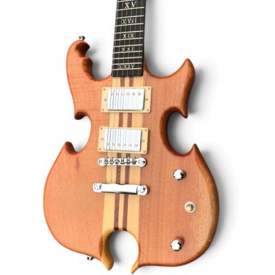 Custom Crown Natural Finish Electric Guitar Numeral Block Inlays