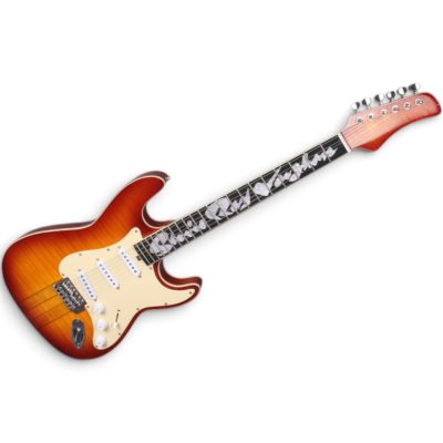 Custom Regent SRV Amber Sunburst Tone Stevie Ray Flamed Maple Top Guitar - Image 7