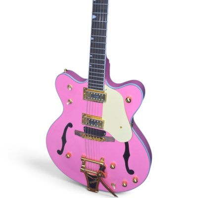 Custom Sovereign Pink 2655T Streamliner Center Block Jr Double Cut Guitar Bigsby Tremolo - Image 9