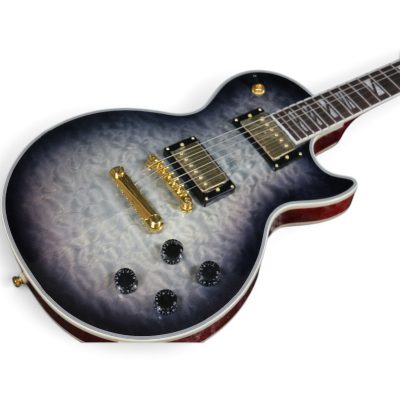 Custom Crown Black Gray Burst Quilted Maple Top Flamed Maple Back Electric Guitar