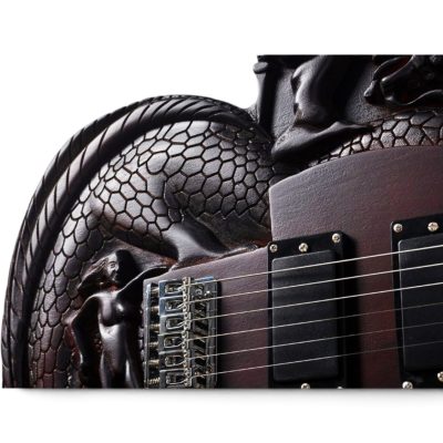 Custom Regent Dragon Carve Engraved Rosewood Finish 6 String Guitar - Image 10