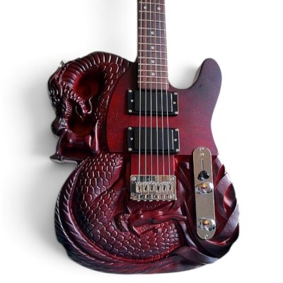 Custom Regent Dragon Carve Engraved Rosewood Finish 6 String Guitar