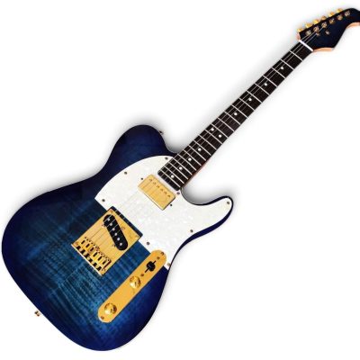 Custom Regent Deluxe Hybrid Blue Flamed Maple Top Guitar - Image 3