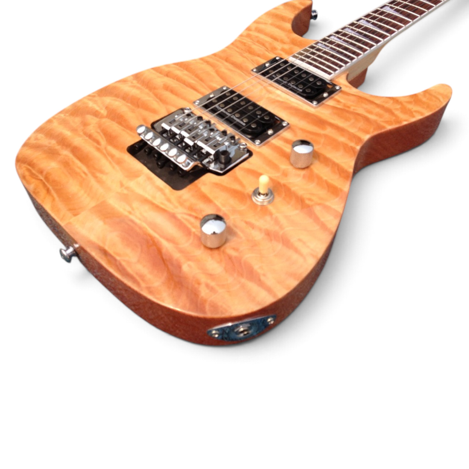 Custom Race Dinky Amber Quilted Maple Top Guitar Floyd Rose Tremolo - Image 5