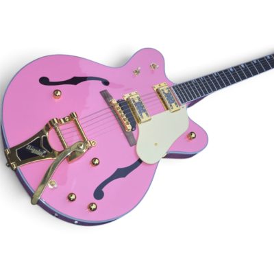 Custom Sovereign Pink 2655T Streamliner Center Block Jr Double Cut Guitar Bigsby Tremolo - Image 5