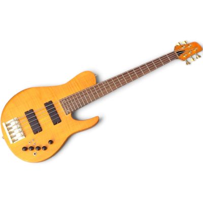 Custom Solis Imperial Amber Matthew Garrison 5 String Bass Single Cut Body - Image 5