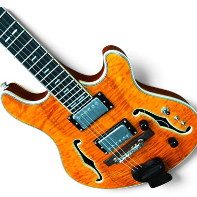 Custom Vesper Languedoc Region PL G2 Amber Burl Flamed Maple Top Electric Guitar - Image 6