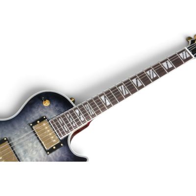 Custom Crown Black Gray Burst Quilted Maple Top Flamed Maple Back Electric Guitar - Image 7