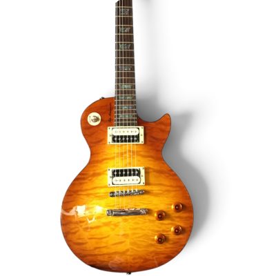 Custom Crown Tak Burst Matsumoto Quilted Maple Top Electric Guitar Black Bindings - Image 8