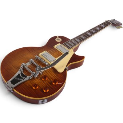 Custom Crown Iced Tea Burst Flamed Maple Top Bigsby Vibrato Tailpiece Electric Guitar - Image 2
