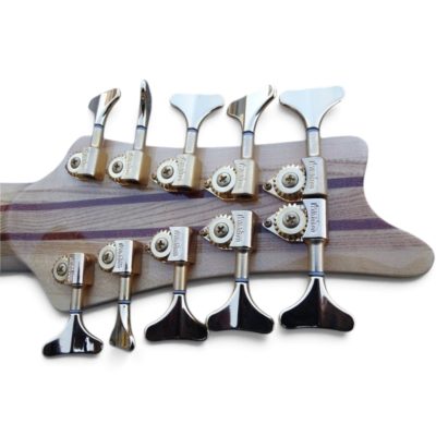 Custom Pyrite Burl 10 String Extended Range Electric Bass Neck Through Body Design - Image 7