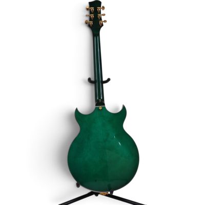 Custom Crown ES335 Green Quilted Maple Top Bigsby Tremolo Electric Guitar - Image 3