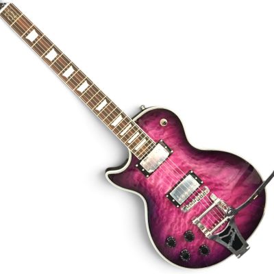 Custom Crown Purple Quilted Maple Top Bigsby Vibrato Tailpiece Electric Guitar - Image 7