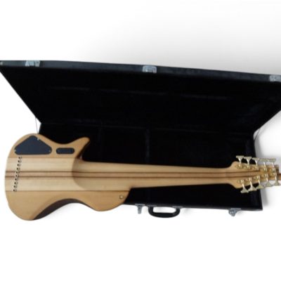 Custom Pyrite Burl 10 String Extended Range Electric Bass Neck Through Body Design - Image 9
